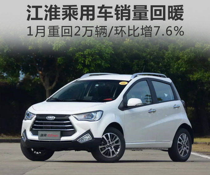 江淮乘用車銷量 1月重回2萬(wàn)輛/環(huán)比增7.6%
