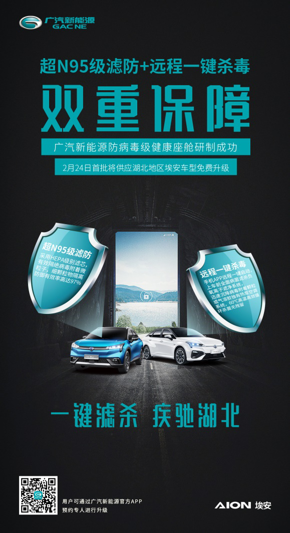 廣汽新能源座艙實現(xiàn)N95級濾防+遠程殺毒