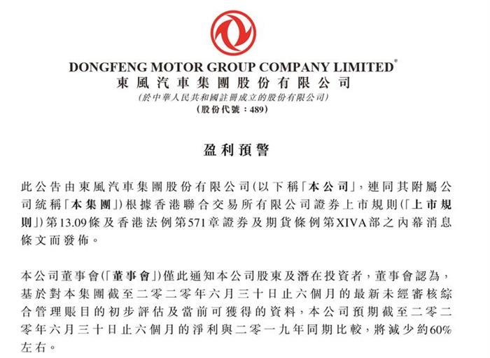 東風(fēng)股份預(yù)半年純利跌60% 或受法系拖累