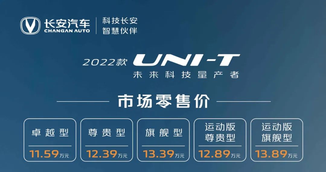 產(chǎn)品力再升級(jí)，2022款UNI-T售11.59萬起