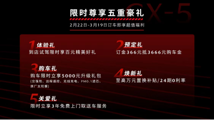  新馬自達(dá)CX-5預(yù)售17.98萬起 預(yù)計3月上市