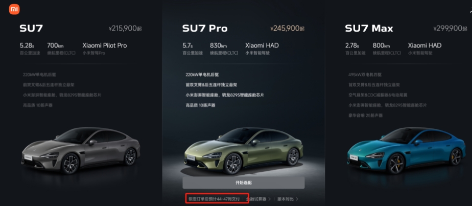 SU7現(xiàn)在下訂明年才能提車？小米汽車產(chǎn)能問題“埋雷”