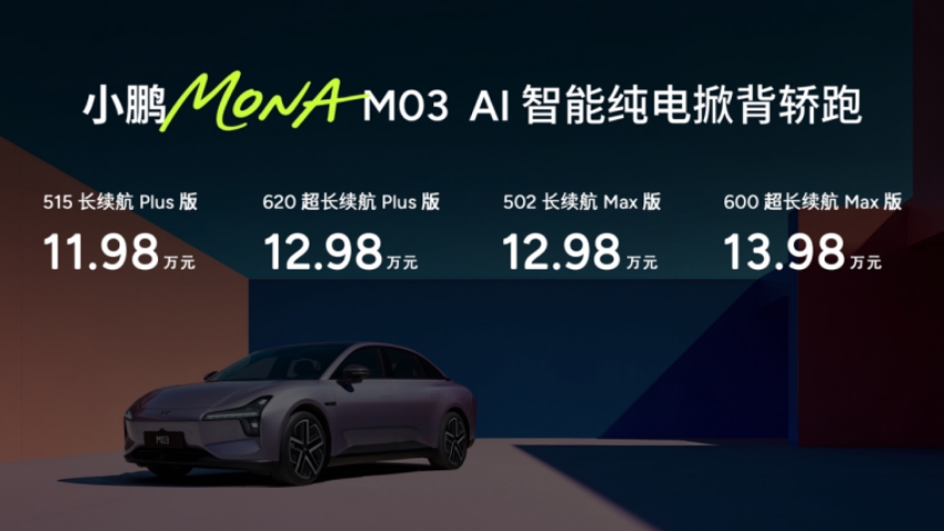 同級首搭“滿血”版智能輔助駕駛，小鵬MONA M03新車型11.98萬起